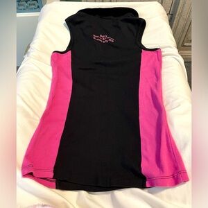 *EUC* Harley Davidson Collared Sleeveless Top - Women Size M - Black & Pink